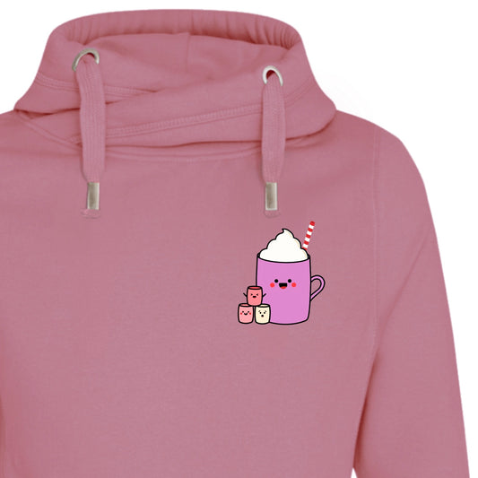 Happy hot chocolate cowl neck hoodie (sale)