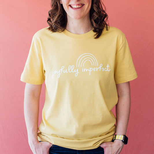 'Joyfully imperfect' organic cotton t-shirt (old friend)